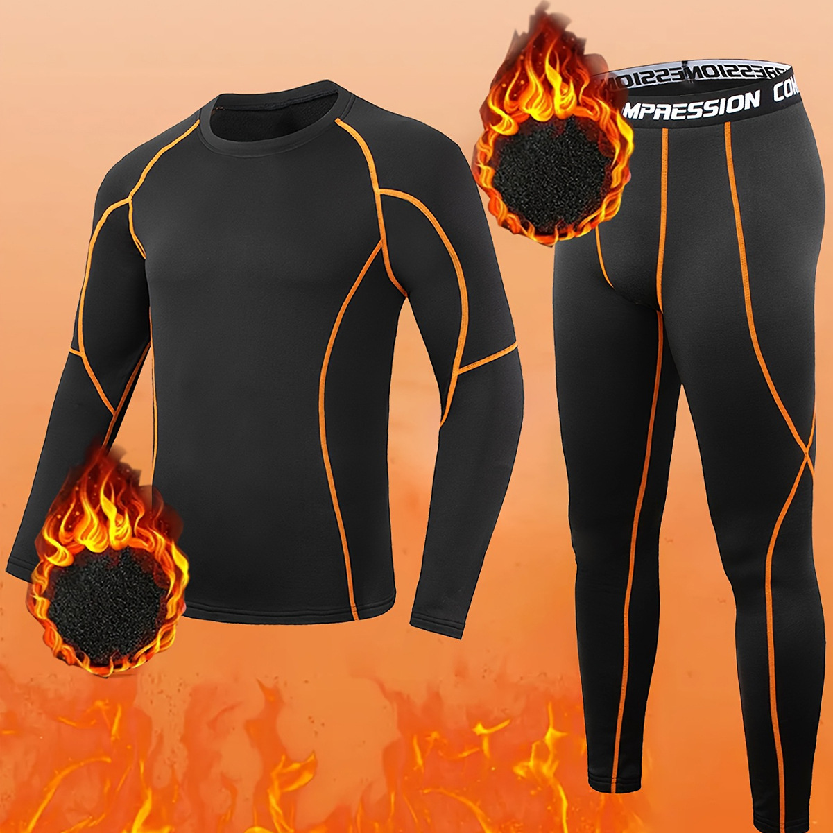 Compression Long Pant - Conjunto Deportivo de Invierno para Hombre,