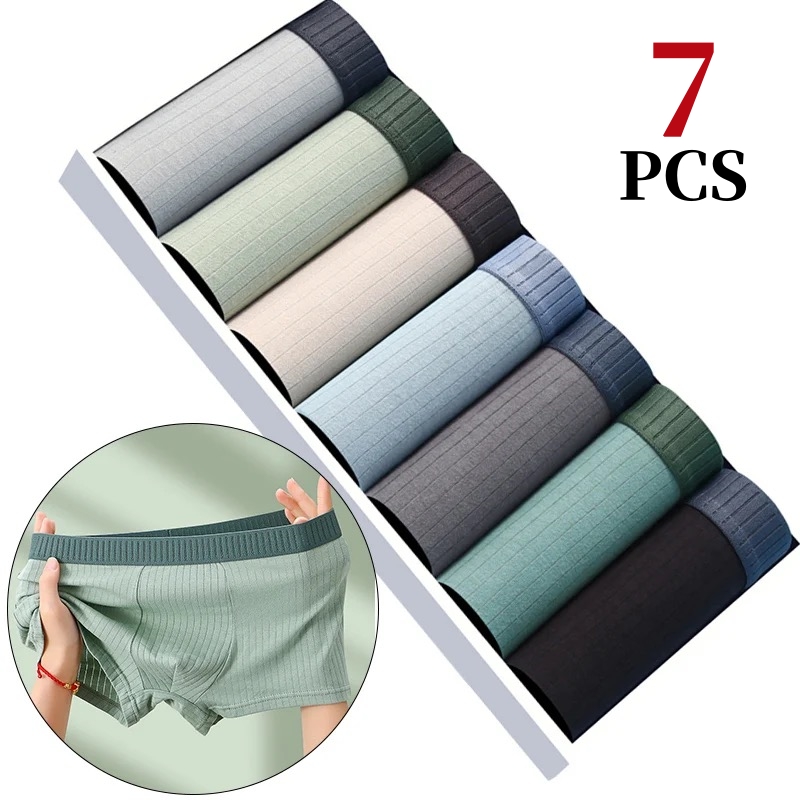 Boxer Brief Pack Cotton - 7 unids/lote de ropa interior de